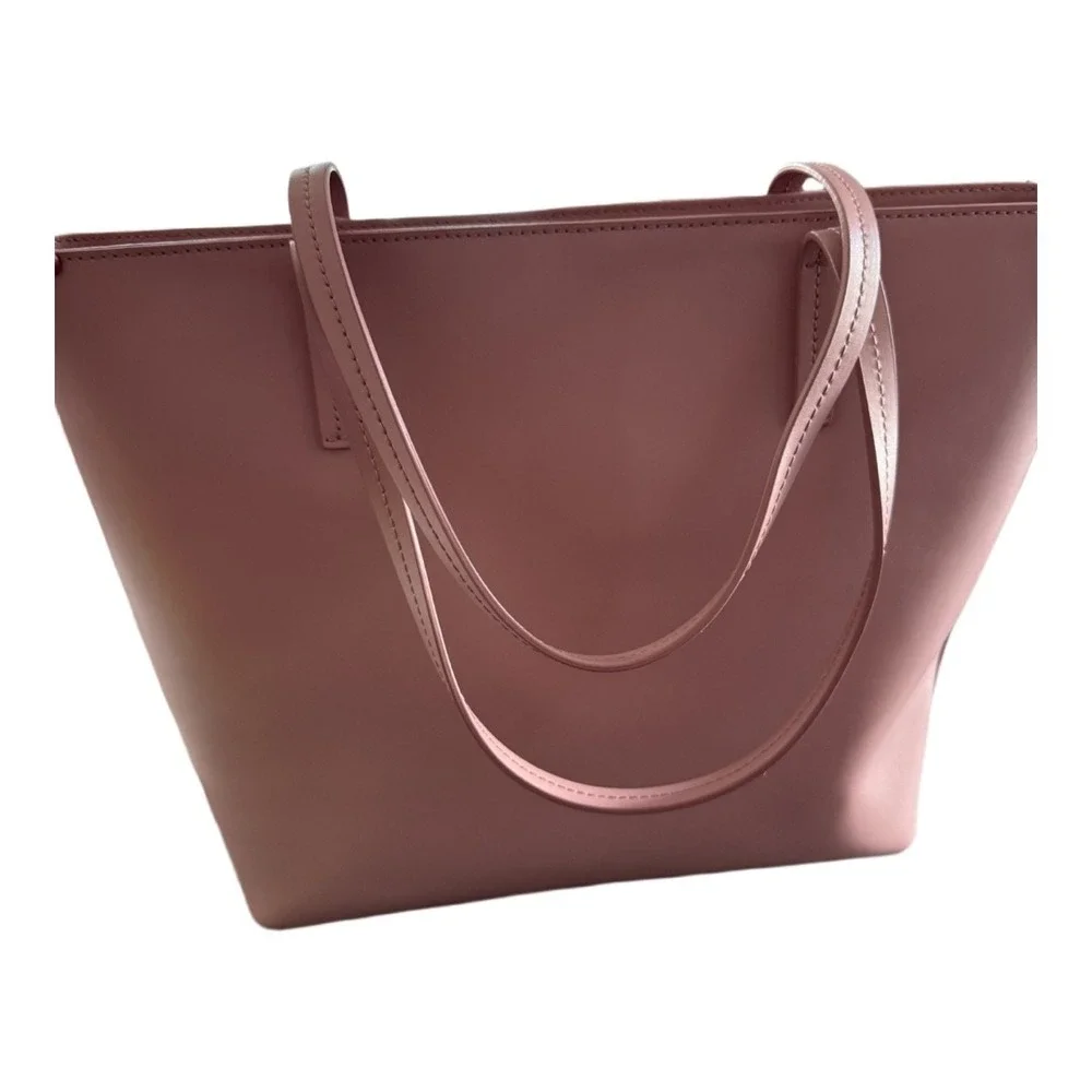 Kate Spade Karla Pink Smooth Leather Tote Seton Drive Mauve Sequin Bow Charm